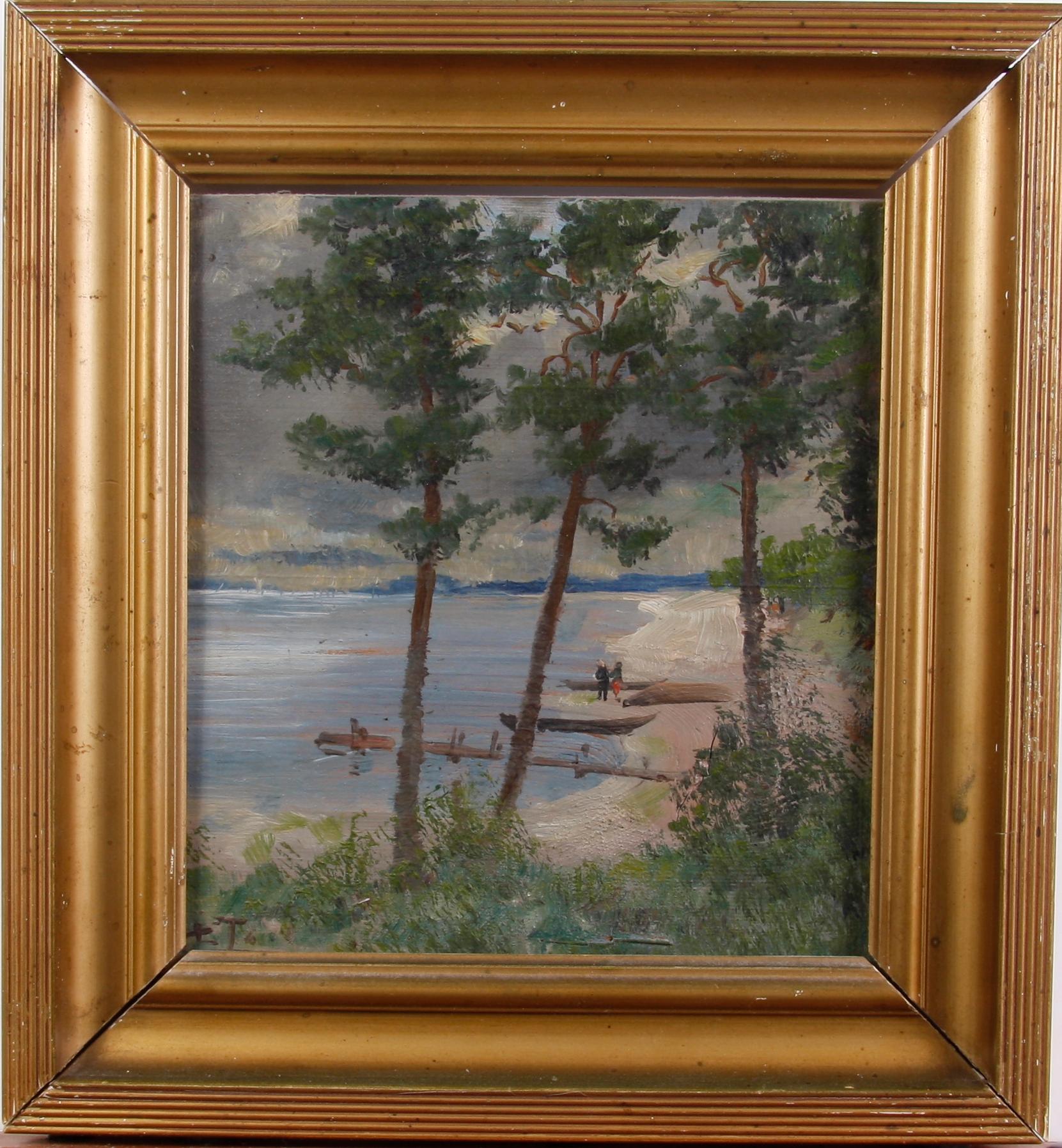 TÖRNER, CARL ERIK. Olja på träpannå, sign.