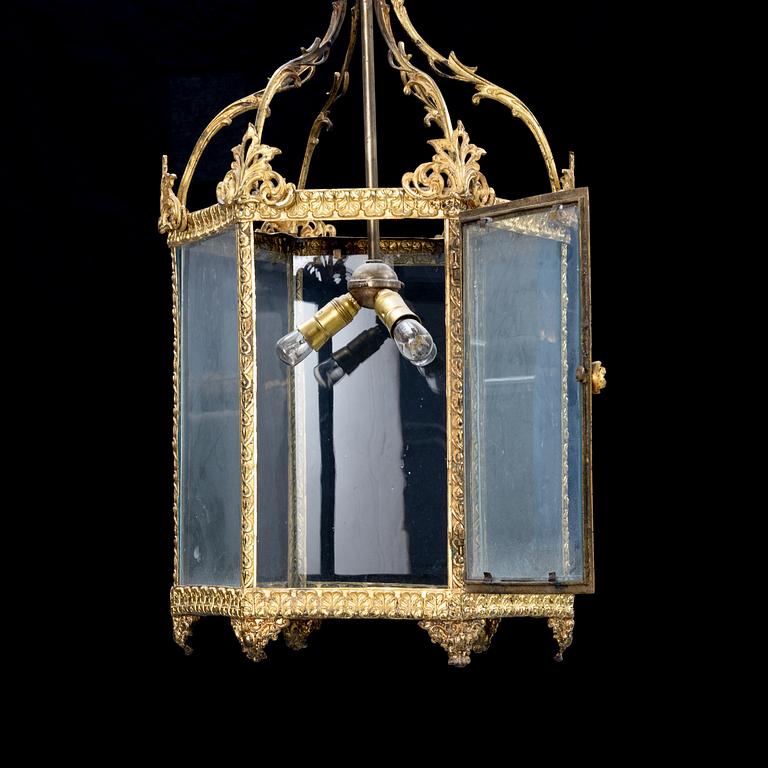 A lantern ceiling lamp, 20th century.