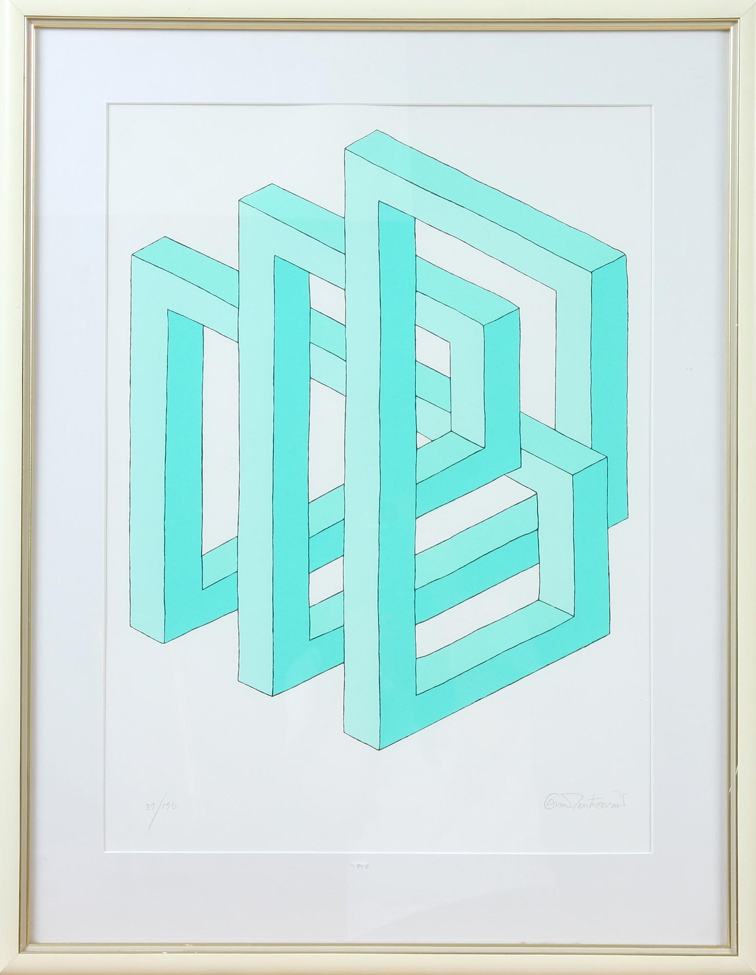 OSCAR REUTERSWÄRD, färglitografi, sign och numr "39/190".