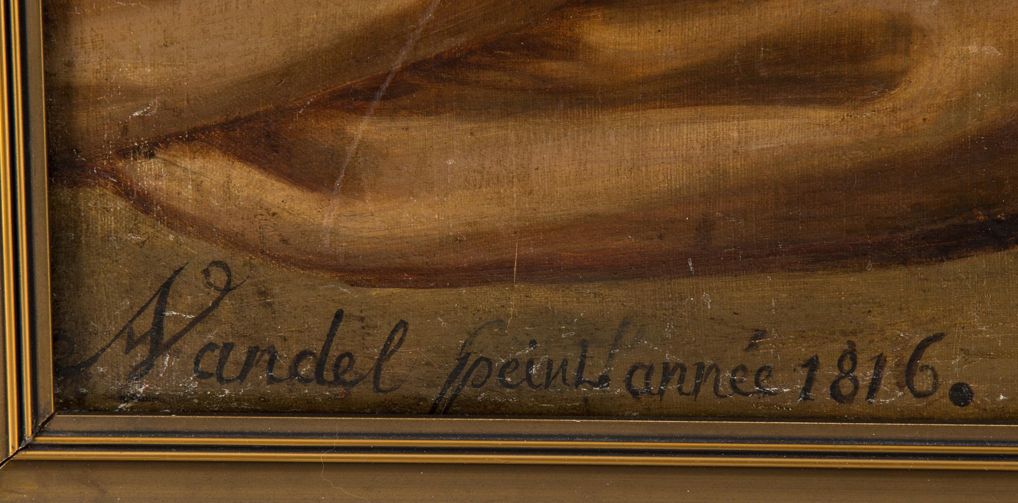 UNIDENTIFIED FRENCH SCHOOL 19TH CENTURY, oil on canvas, signed A Vandel and dated 1816.