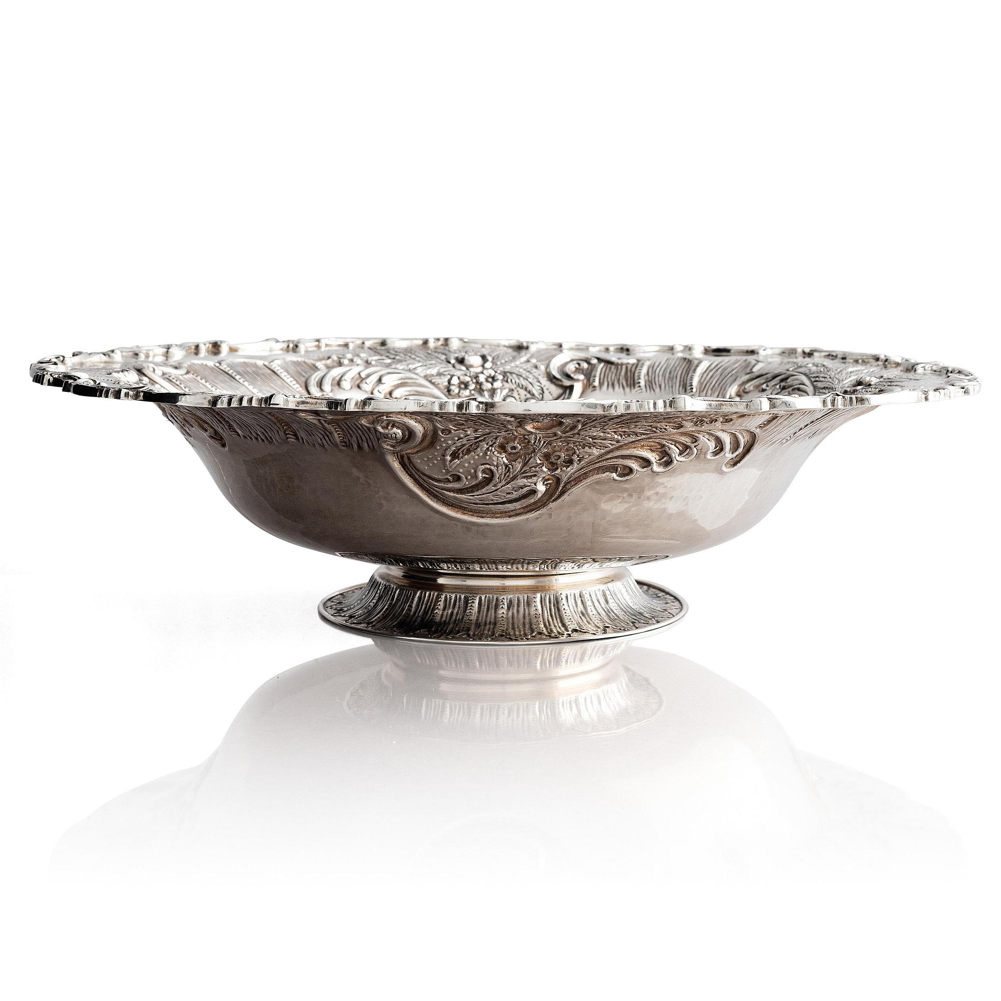 Lale Silverware & Co Ltd, praktskål, sterling silver, Istanbul, Turkiet 1900-tal. Nyrokoko.