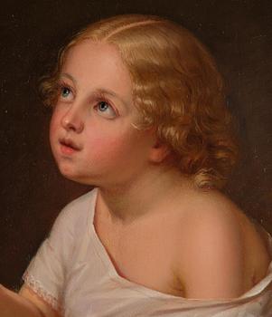 Erik Wahlbergson, Girl blowing soap bubbles.