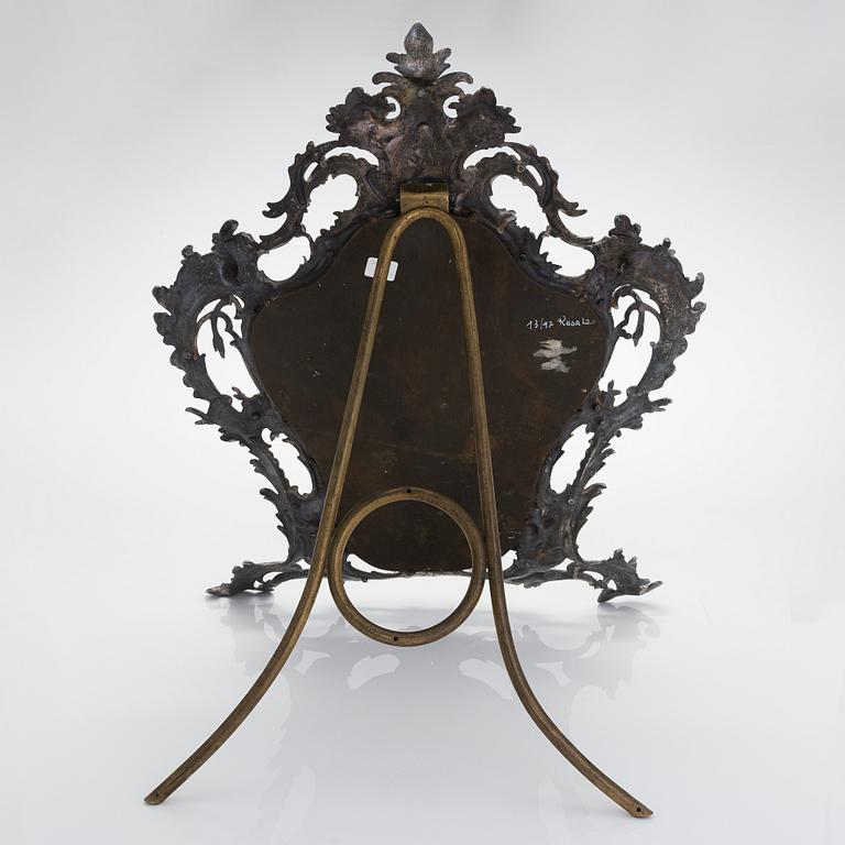 A Neo Rococo table mirror, Cyrillic mark IF, Fyodor Ilin, Saint Petersburg around 1860.