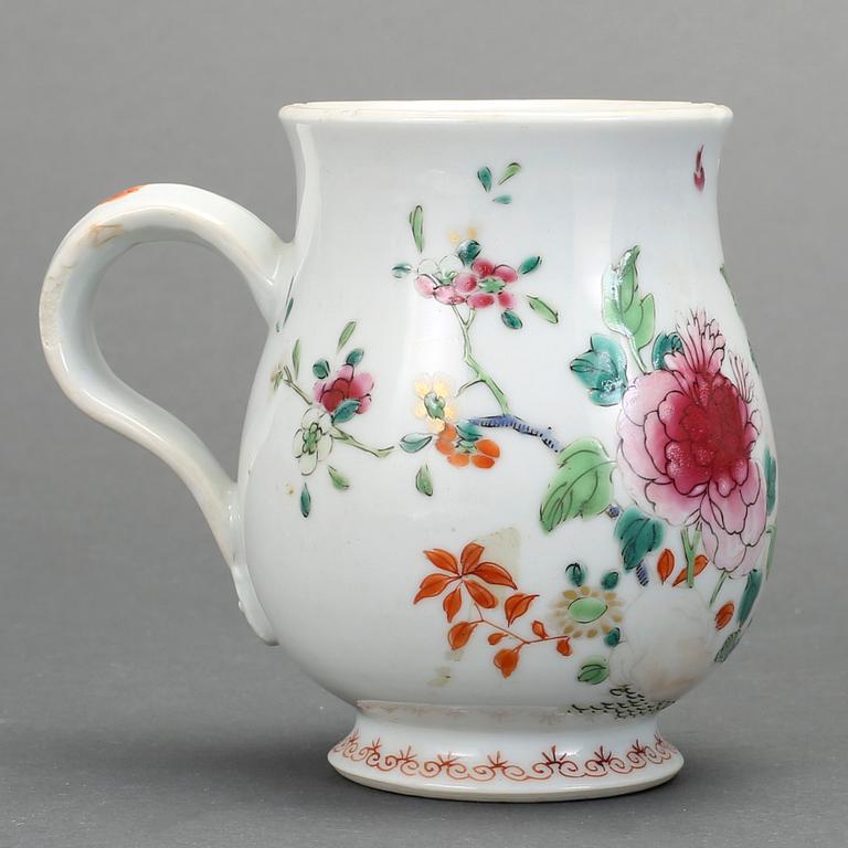 MUGG, porslin, Kina, Qingdynastin, Qianlong (1736-1795).