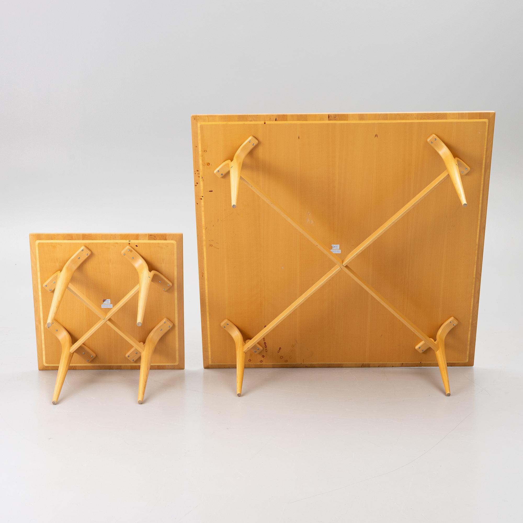 Bruno Mathsson, Coffee tables, 1+1, Bruno Mathsson International, Värnamo, Sweden.