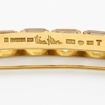 Wiwen Nilsson, a brooch, 18K gold with faceted rock crystal, Lund 1942.