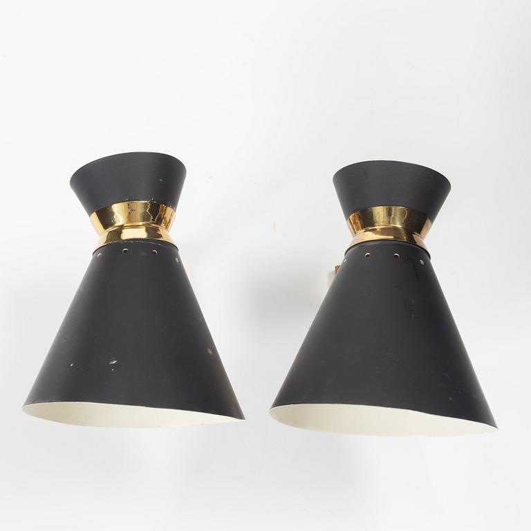 A pair of wall lamps, 1940s/50s.