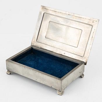 A Pewter Jewellery Box, Royal Gift, Sweden 1940s.