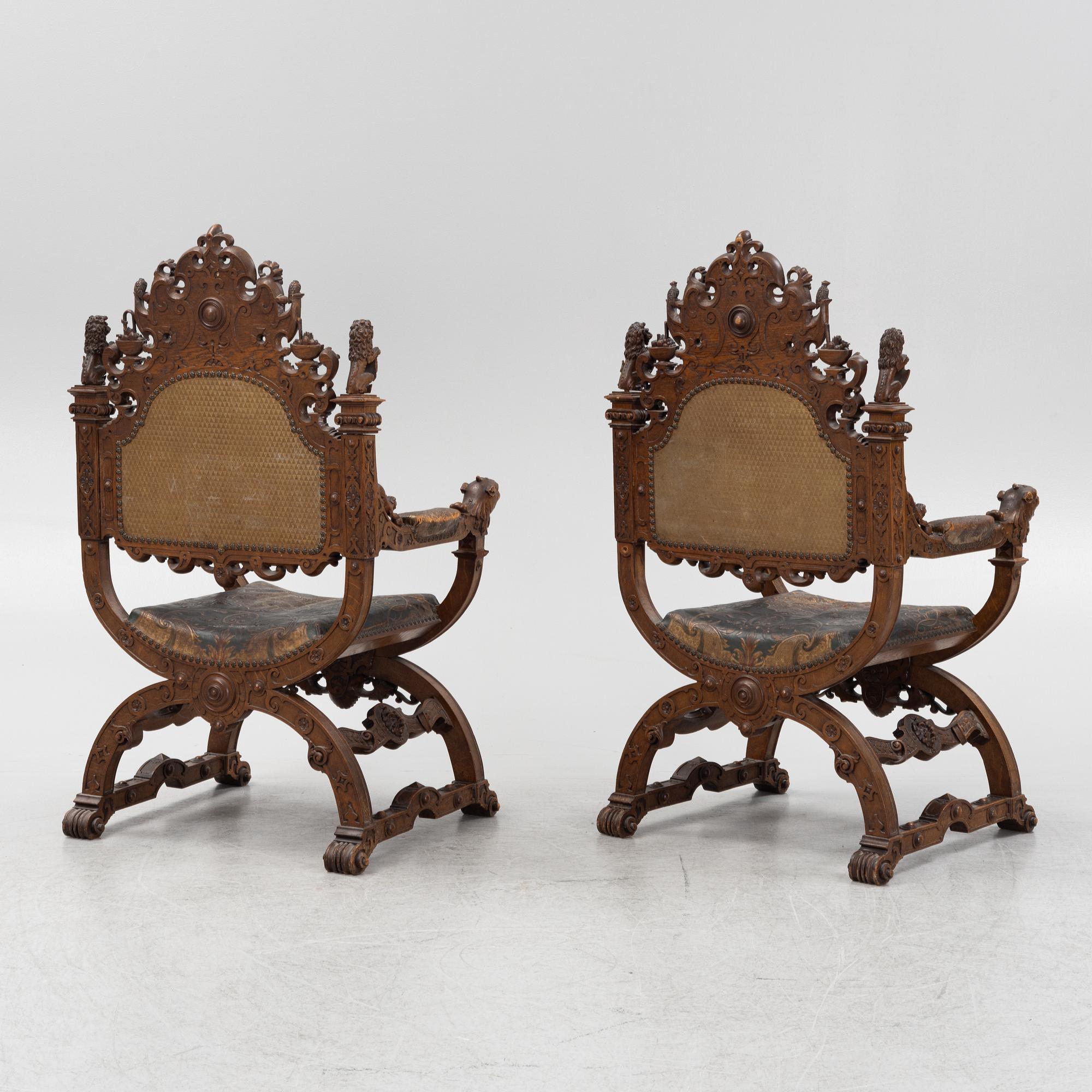 A pair of chairs, late 19th Century.