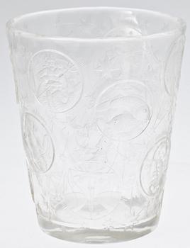 A Vera Lisková cut and engraved glass 'Zodiac Beaker', Kamenický Senov, circa 1947-48.