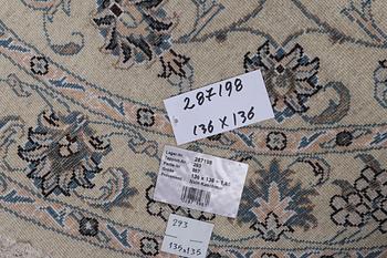 A rug, Nain, part silk, ca 136 x 136 cm.