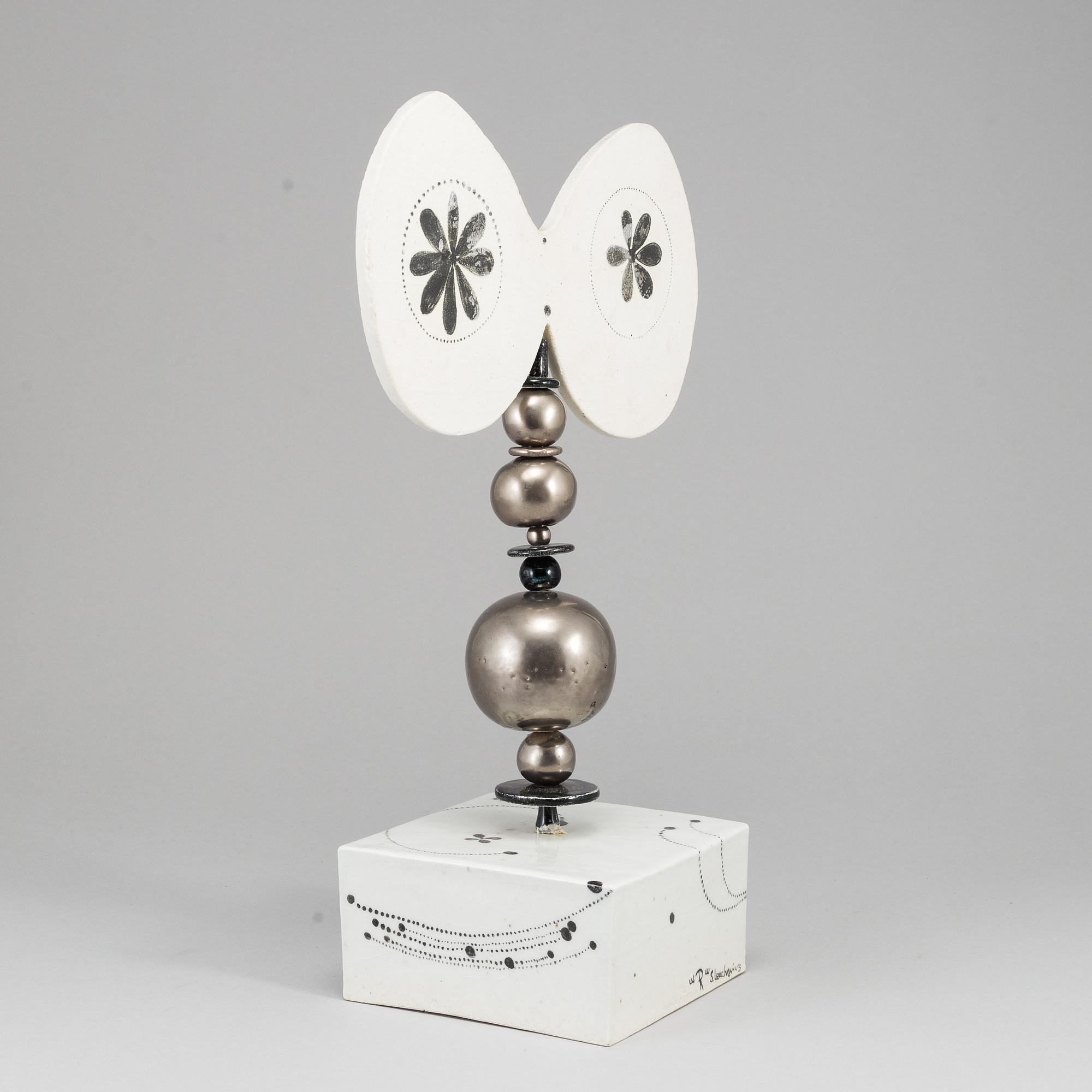 SYLVIA LEUCHOVIUS, skulptur, fjäril, Rörstrand.