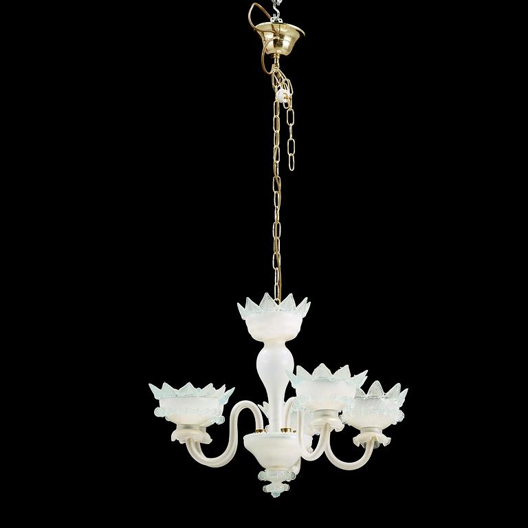 LJUSKRONA, glas, Italien, 1900-talets andra hälft. Höjd 36 cm.