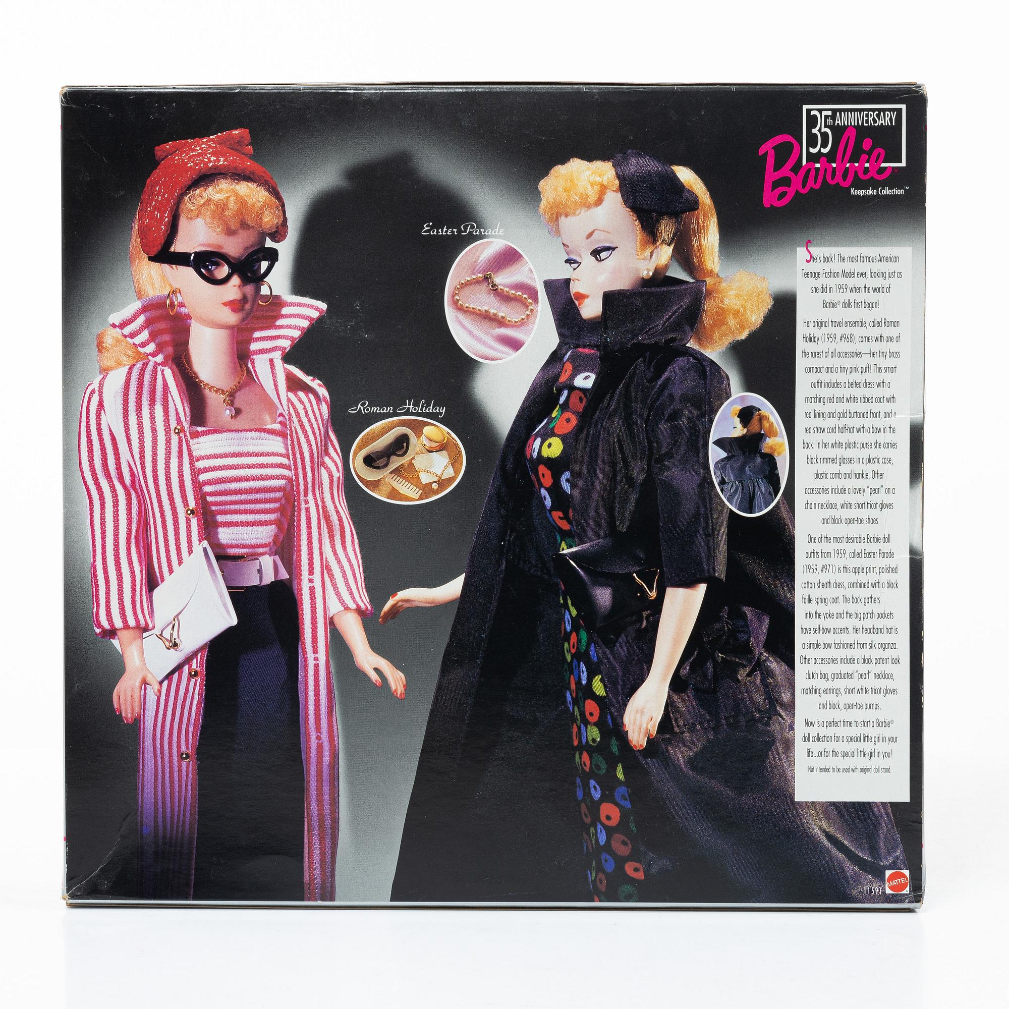 Barbiedocka, 35th Anniversary Barbie Giftset Roman Holiday & Easter Parade Reproduction, Mattel, 1993.