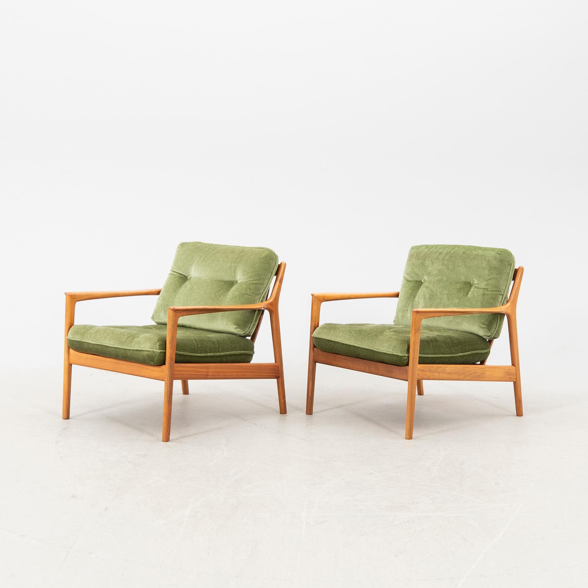 Folke Ohlsson, fåtöljer 1 par, USA-75 / Aveny DUX 1960-tal.