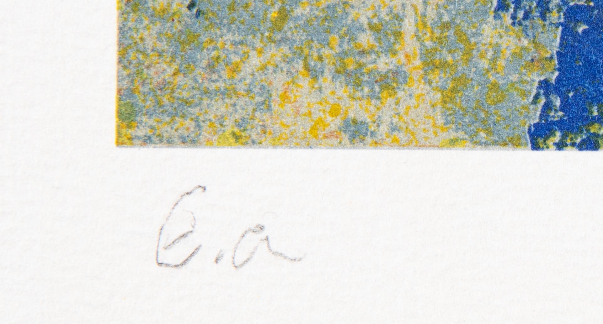 Madeleine Pyk, a colour lithograph, signed EA.