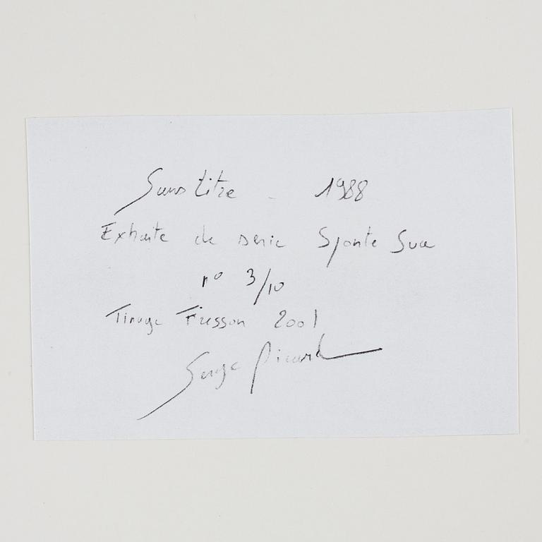 Serge Picard, photograph signed and numbered 3/10 on verso.