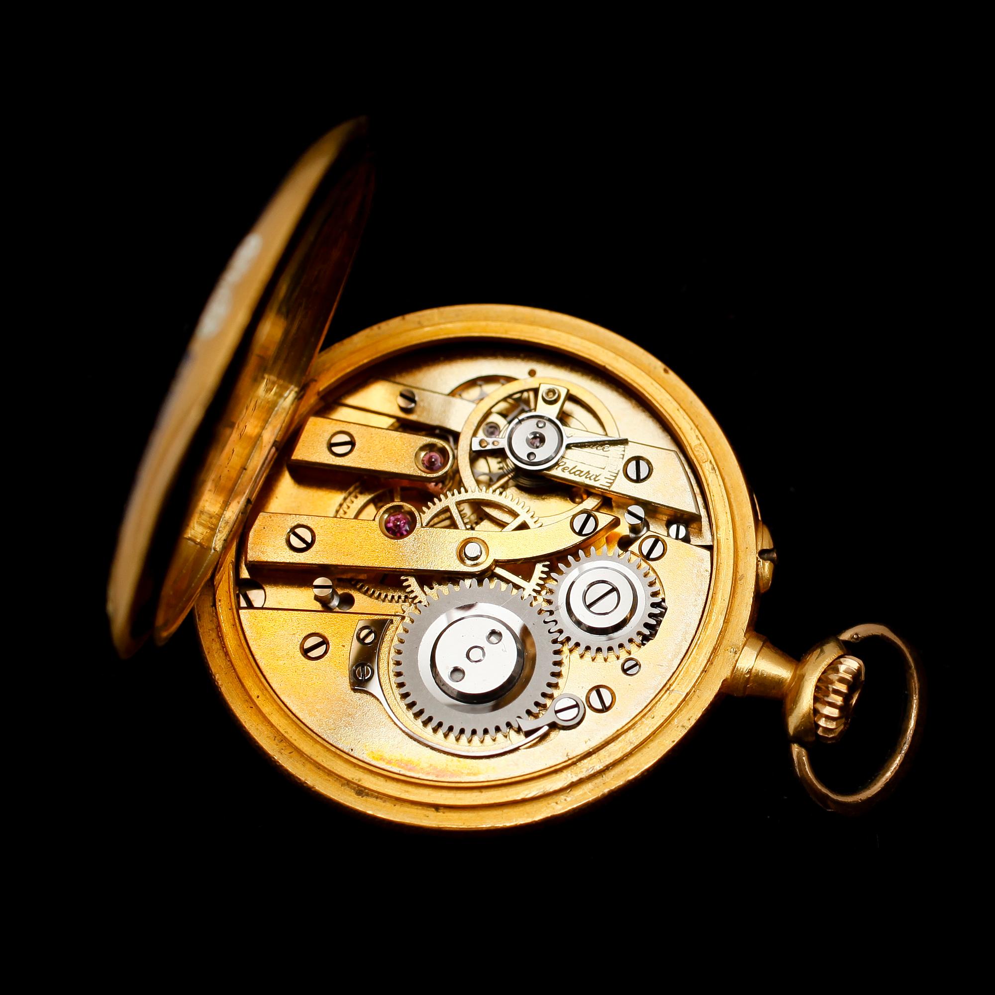 FICKUR, 18 k guld, sekelskiftet 1900.