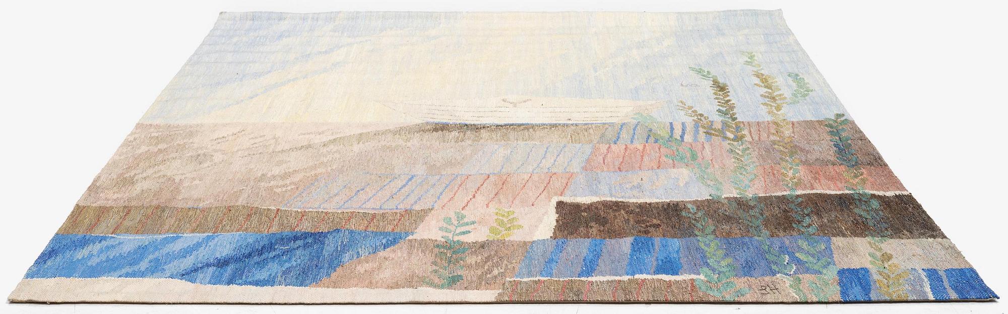 Susanne Henriques, a tapestry triptych, 'Strukturerad natur' c. 223 x 176 (one 165) cm, signed AB MMF SH.