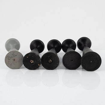 Ljusstakar, 5 st, Laurids Lønborg, Danmark, 1960-tal.