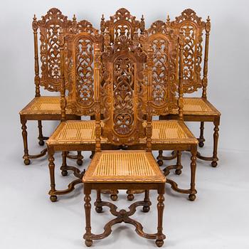 Six late 19th century neo-baroque chairs.
