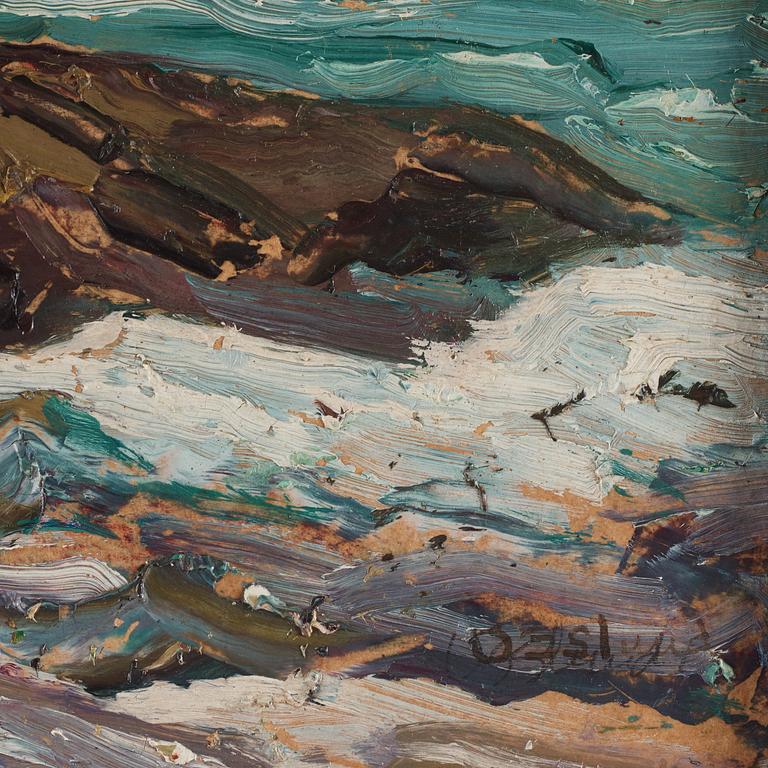 Helmer Osslund, Waves against the shore.