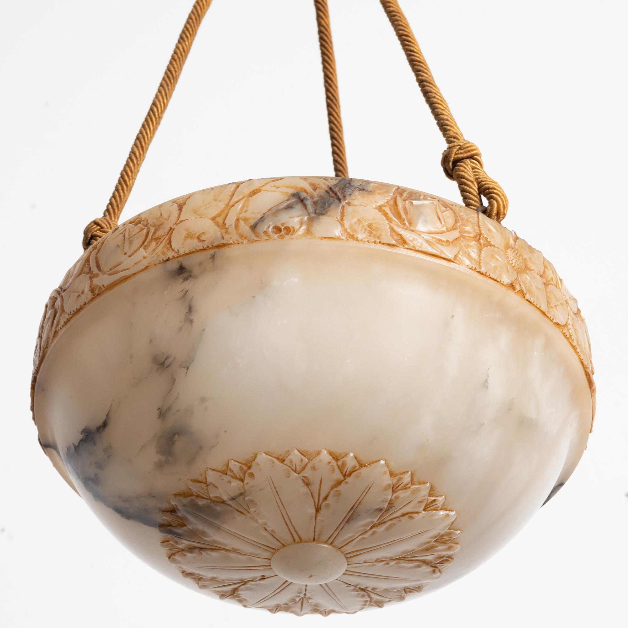 An alabaster ceiling lamp, 1920s.