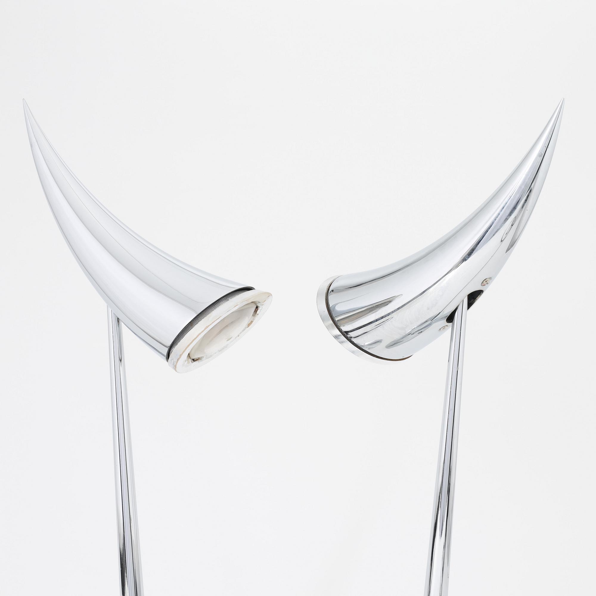 Philippe Starck, a pair of 'Ara' table lamps from Flos, Italy.