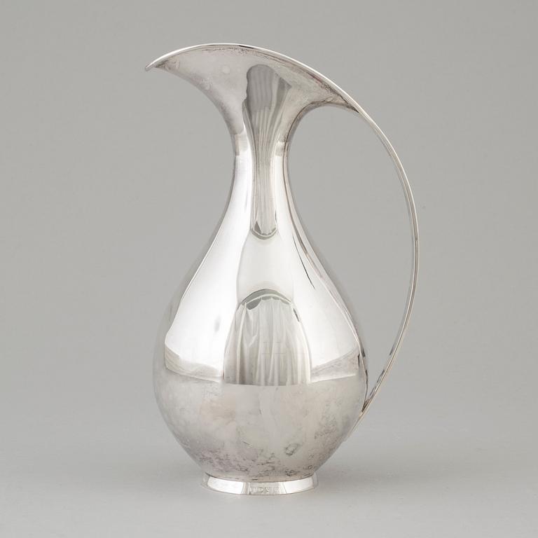 KAY FISKER, a sterling silver pitcher, by Anton Michelsen, Copenhagen, Denmark 1967.