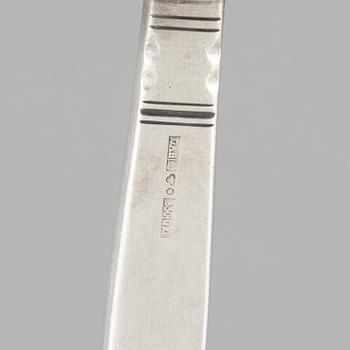 Jacob Ängman, six silver butter knives, "Rosenholm", GAB, Eskilstuna 1976-1990.