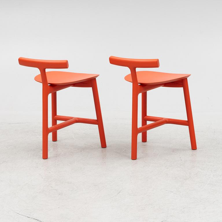 Sam Hecht & Kim Collin, a pair of stools, model MC7 Radice, Matiazzi, Italy.