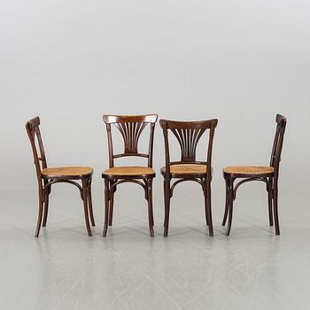 A SET OF FOUR BENTWOOD  CHAIRS J&J KOHN AUSTRIA.