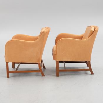 Kaare Klint & Edvard Kindt-Larsen, a pair of model "Mix 4396" armchairs, Rud Rasmussen, Demark.