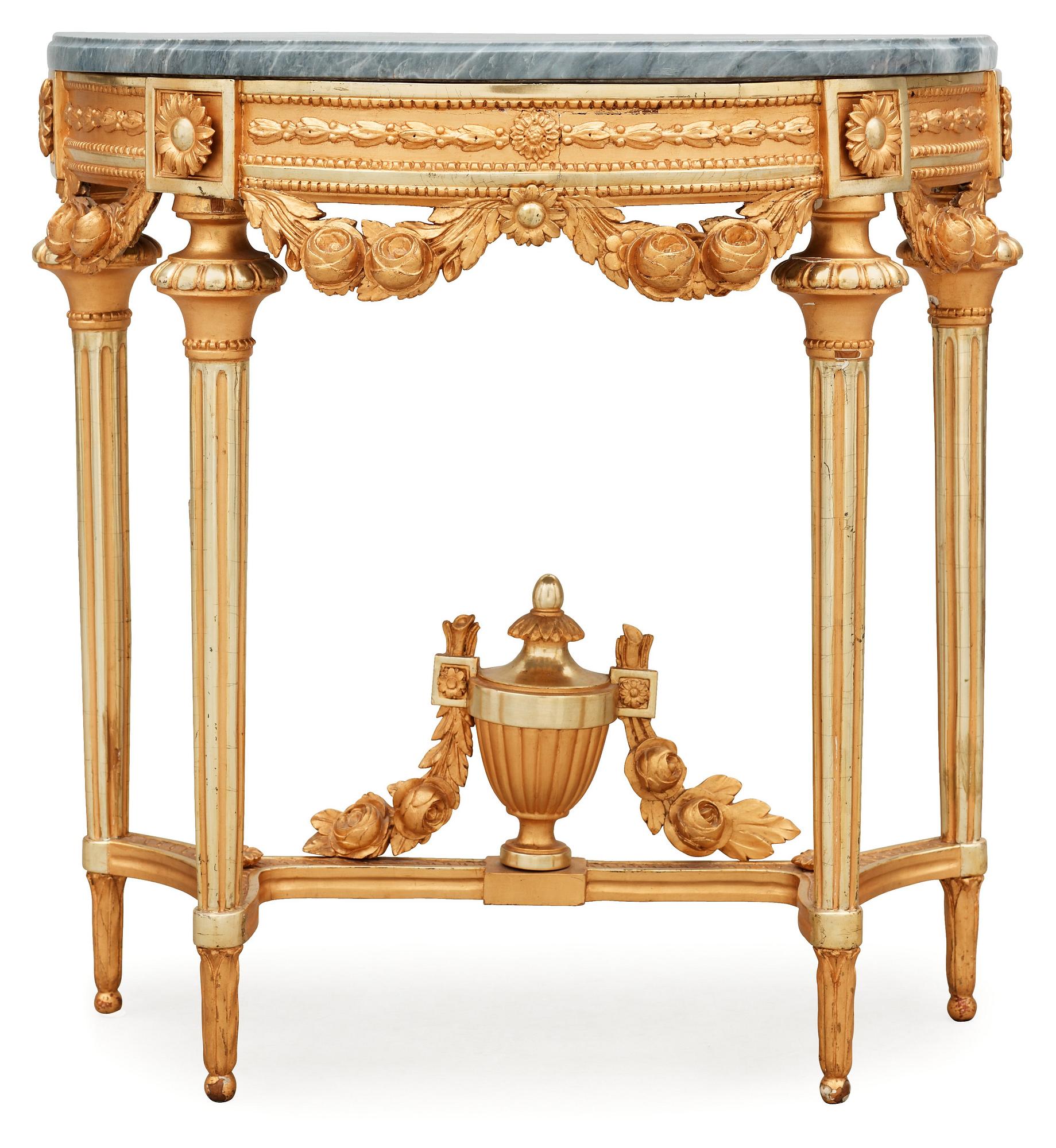 KONSOLBORD. Stockholmsarbete, 1700-talets slut. Gustavianskt.
