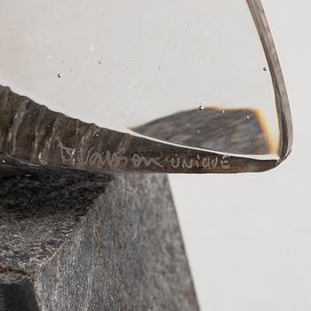 Bertil Vallien, a unique cast glass sculpture, 'Janus', Kosta Boda.