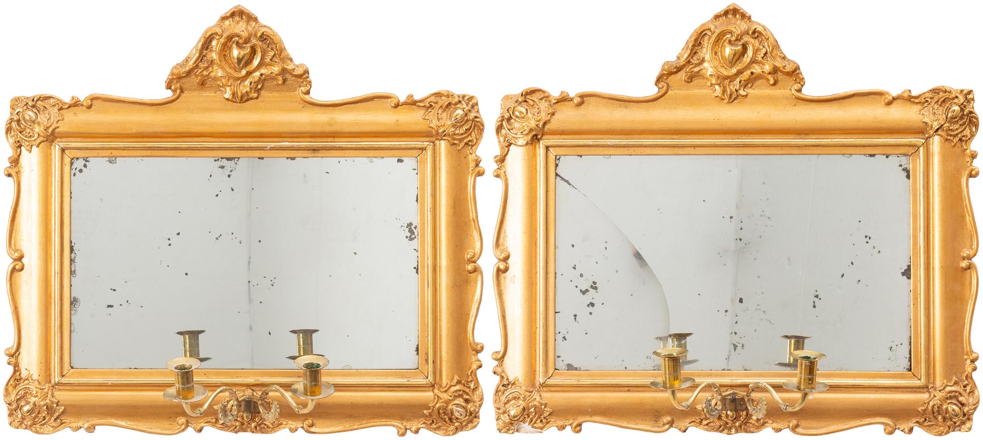 A pair of mirror wall sconces, second half of the 19th century.