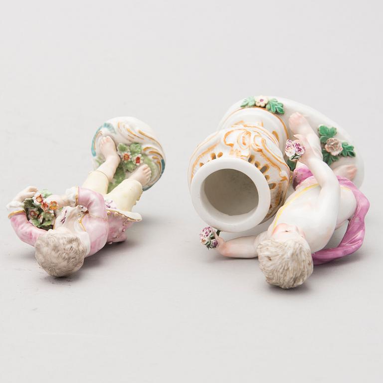 Two 18th Century porcelain figurines, probably from Nymphenburg, Germany.