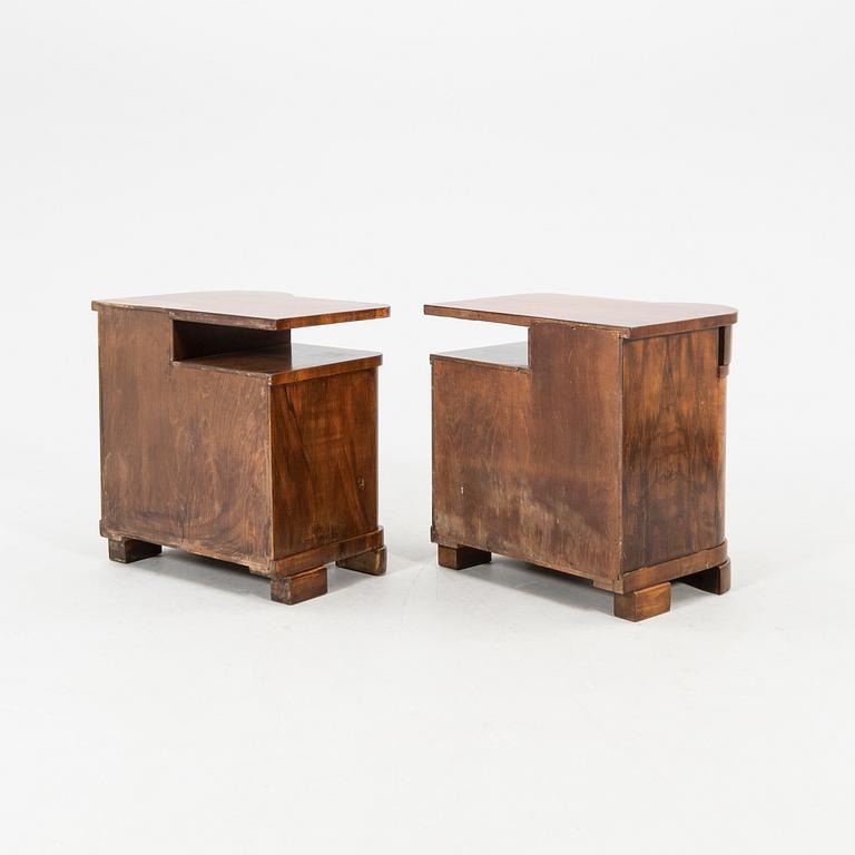Bedside tables, a pair from the first half of the 20th century.