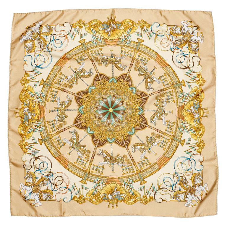 HERMÈS, a silk jacquard scarf, "Luna park".