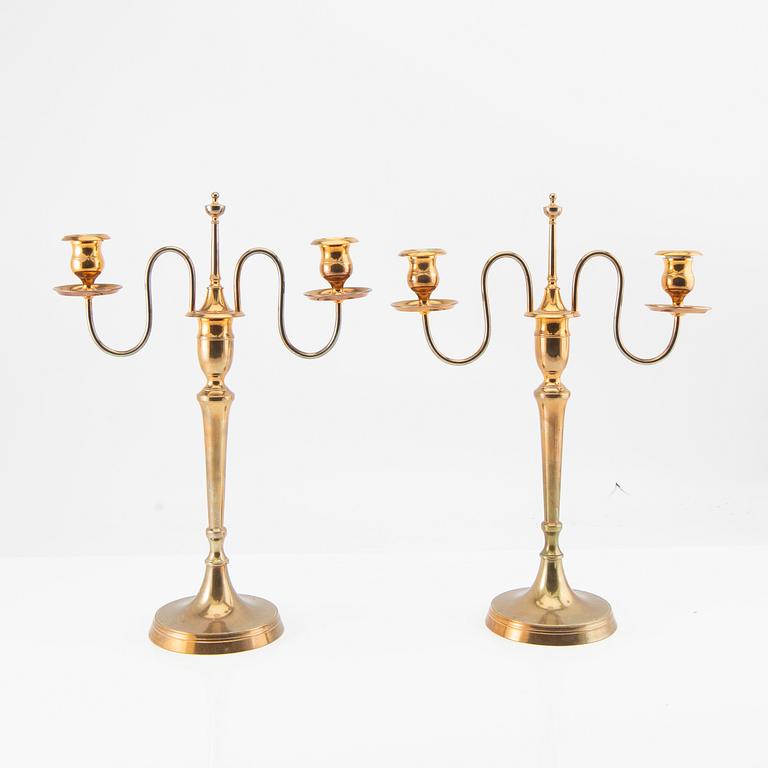 Candelabras a pair Skultuna factory model no. 55 second half of the 1900s.