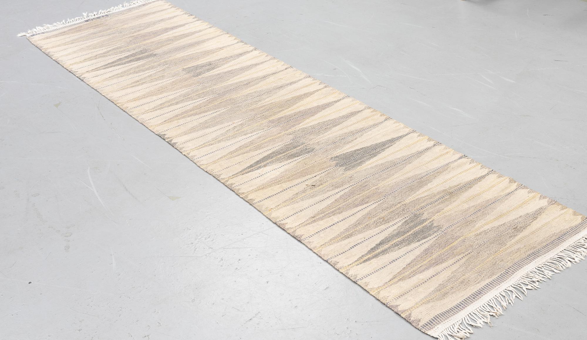 Ingrid Dessau, a runner, "Stensöta", flat weave, ca 293 x 82 cm, signed KLH TF MP ID.
