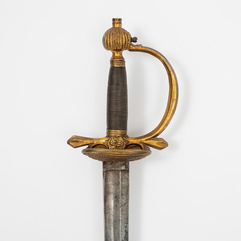 Värja, svensk, för infanteriofficer, omkring år 1800.