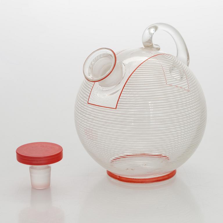 Karaff, samt två glas, Mellaneuropa 1900-talets mitt.