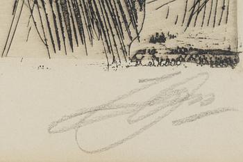 Anders Zorn, etching, 1919, signed in pencil.