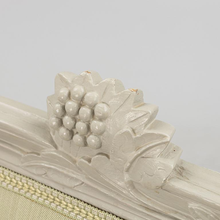 A set of five late-Gustavian chairs from Lindome, late 18th century.