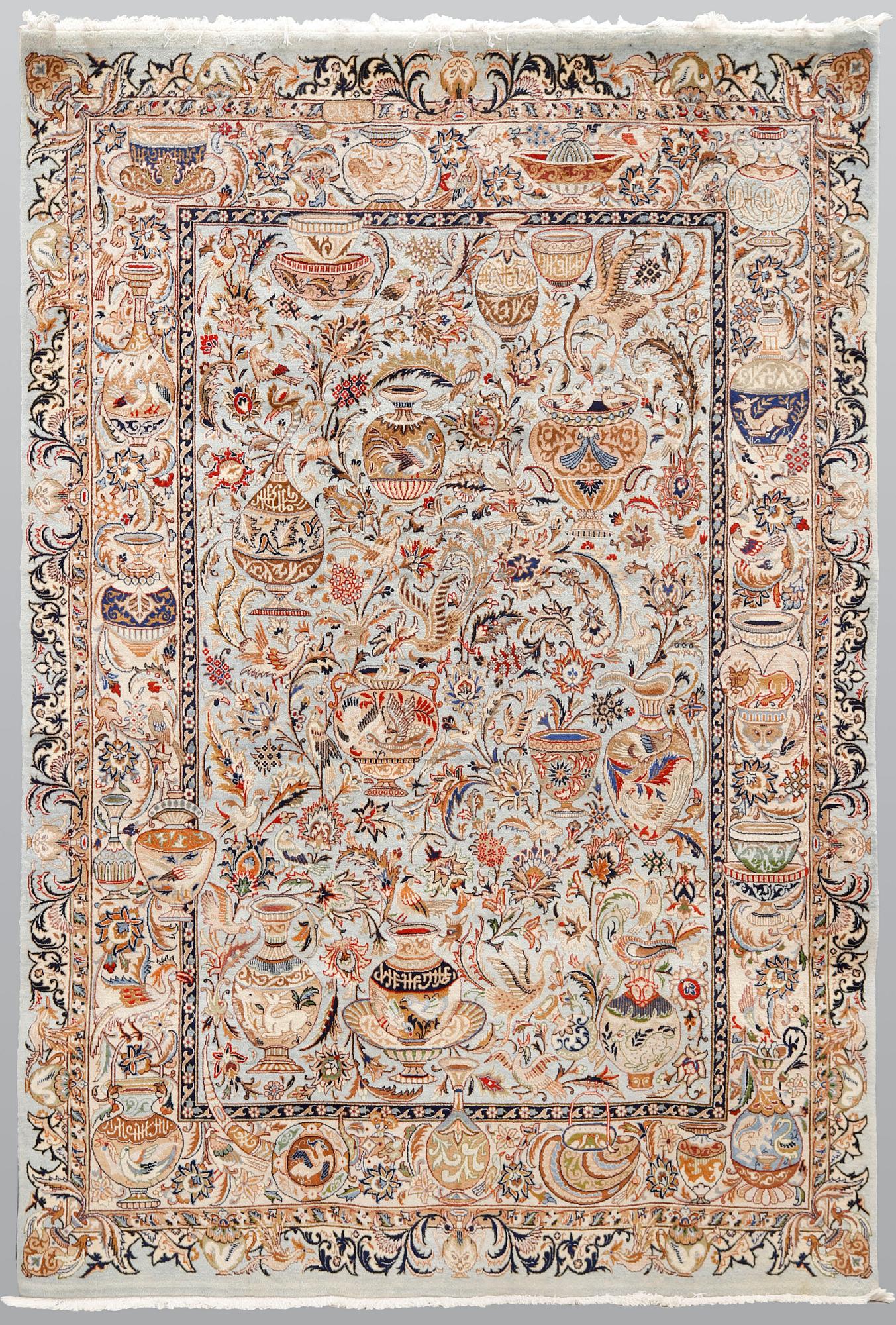 Matta, Figural Kashmar, ca 292 x 195 cm.