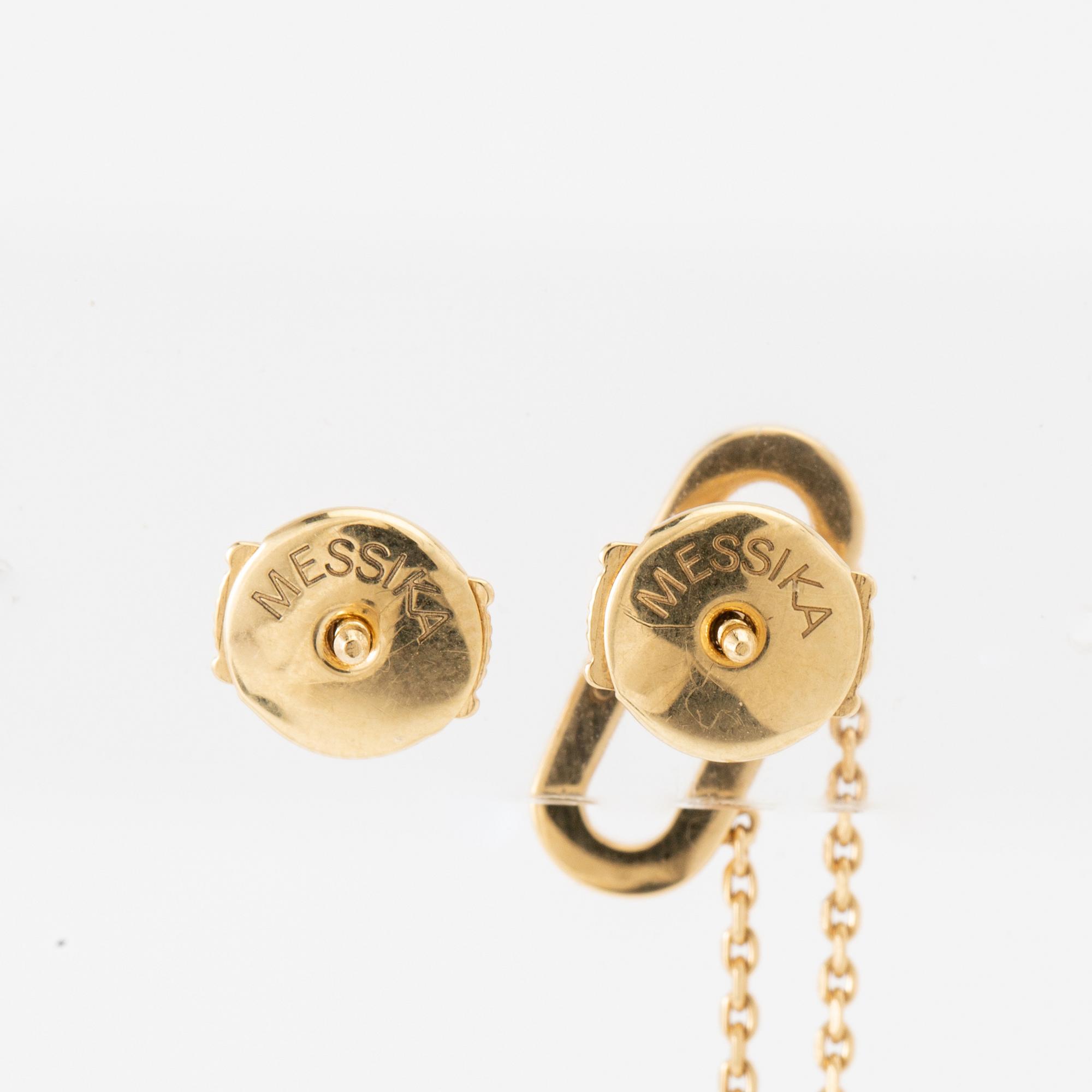 Earrings a pair of "Move Uno Chain and Stud Earrings", Messika.