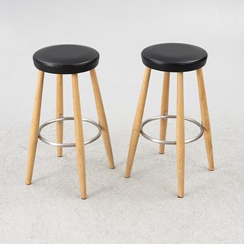 Hans J Wegner, bar stools, a pair, Carl Hansen & Son. CH 56.