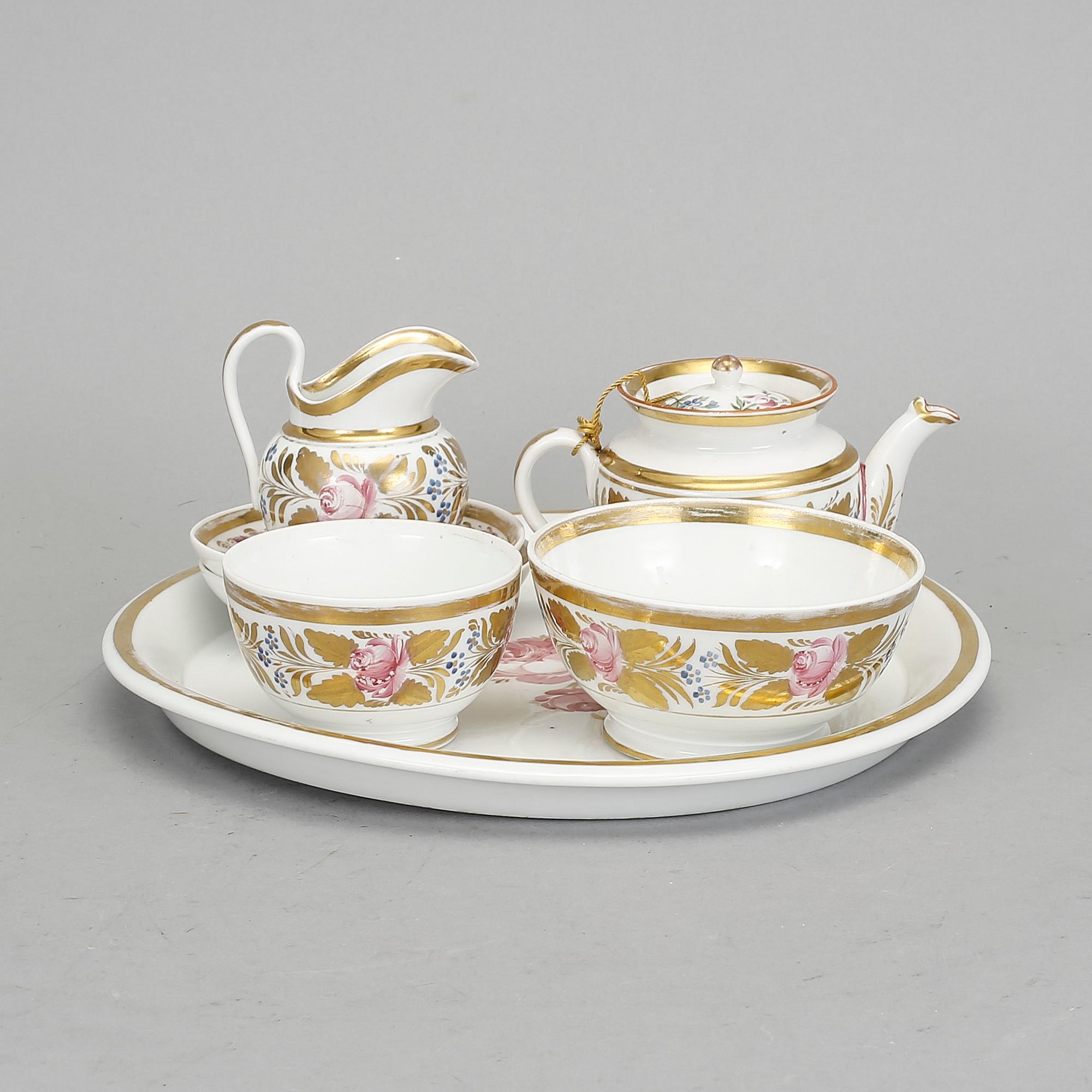 SERVISDELAR, 6 st, porslin, bl.a. Gardner, Ryssland, 1800/1900-tal.