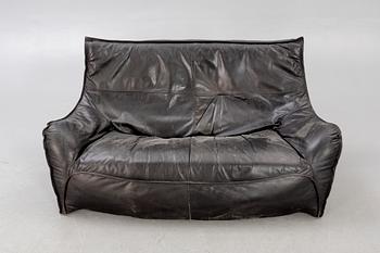 A late 20th century leather sofa from Ligne Roset France.